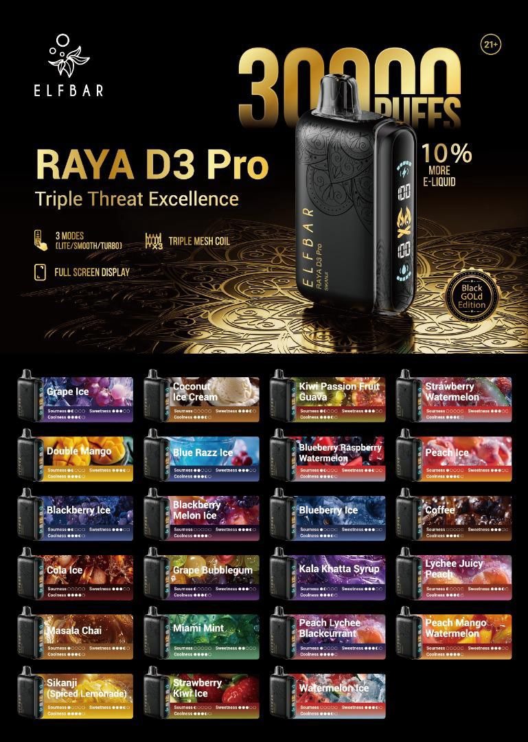 BUY 1 GET 1 FREE |ELF BAR RAYA D3 PRO 30K