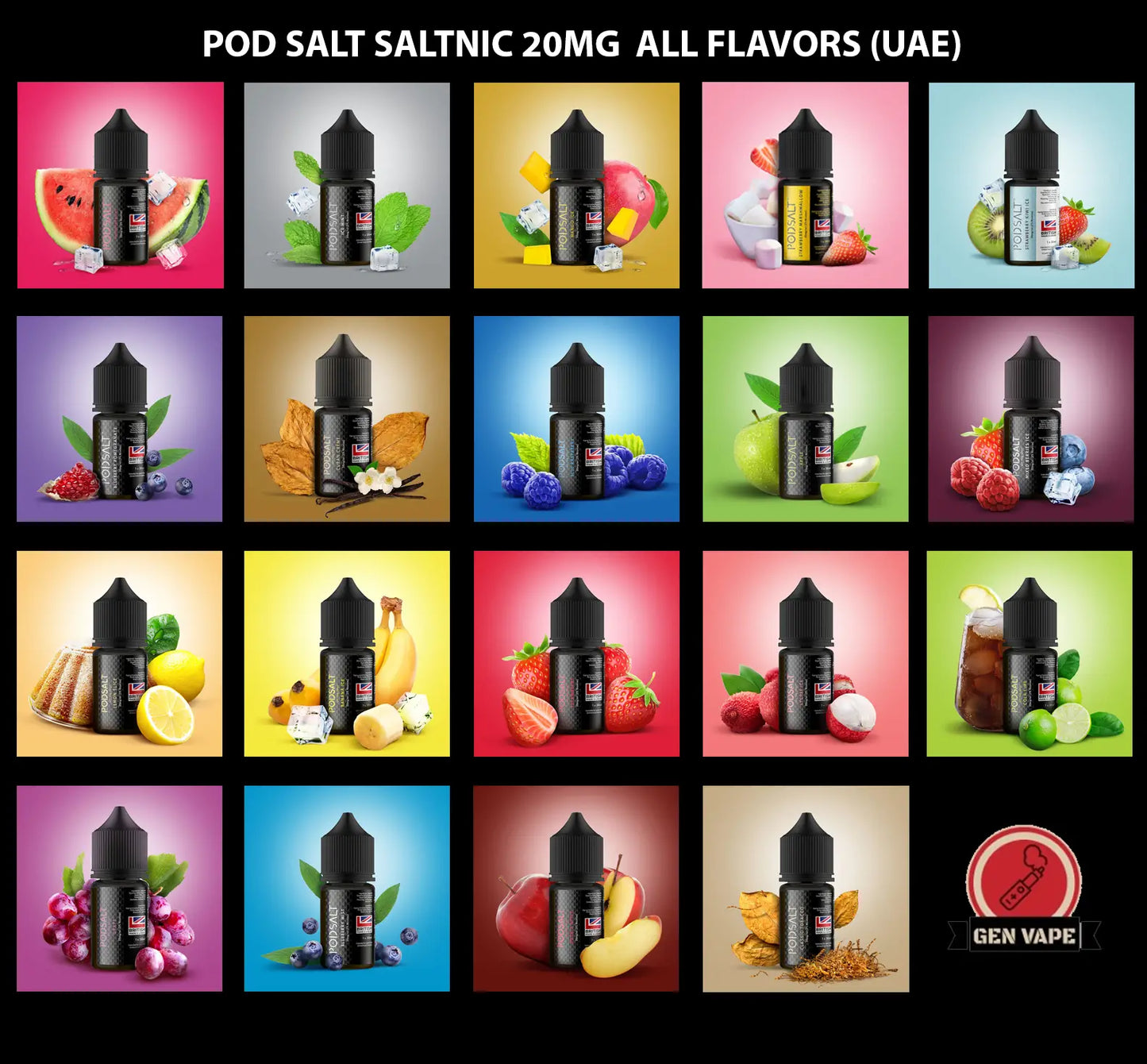 POD SALT E-LIQUIDS 30ML 20 MG