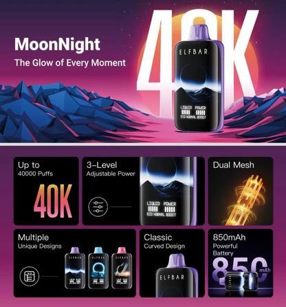 BUY 1 GET 1 FREE |ELF BAR MOON NIGHT 40K